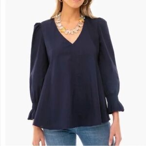 Tuckernuck Pomander Place Navy Blouse